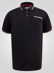 D555 Potts Jersey Polo With Jacquard Collar & Cuffs Juoda