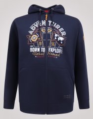 D555 Hector Adventurer Printed Zip Through Hoody Tamsiai mėlyna