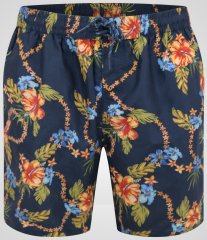 D555 Dawson AO Printed Hawaiian Swim Shorts Navy