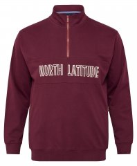 North Latitude Half Zip Džemperis Vyno Raudona