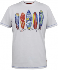 D555 Bridgford surf print marškinėliai white
