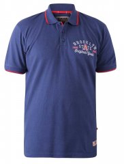 D555 Canning Chest Embroidery Polo Shirt Denim