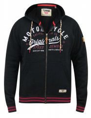 D555 Patrick Full Zip Hoody With 'Motorcycle' Chest Print 