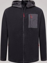 D555 Damien Micro Fleece Zip Through Hoody Juoda/Pilka