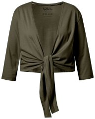 Ulla Popken 794514 Rišamas džersio bolero Tamsiai žalia