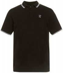 JP1880 802789 Polo marškinėliai su balta kontrastine apykakle Juoda