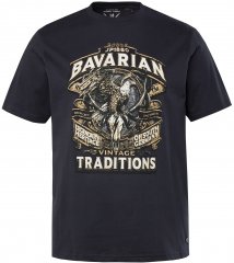 JP1880 Bavarian Design Vintage Looking T-Shirt Navy Blue
