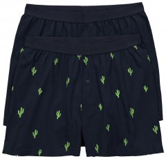 JP1880 837629 Bokseriai FLEXNAMIC® su kaktusų raštu Tamsiai mėlyna 2 vnt. pakuotė
