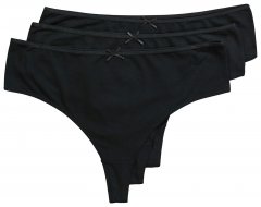 Ulla Popken 838637 Stringai 3 vnt. Juoda