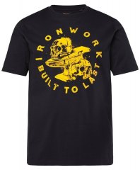 JP1880 T-Shirt Short Sleeve Chest Print Skulls Black
