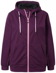 Ulla Popken 843186 Vandenį atstumianti softshell striukė su atšvaitais Vyno raudona