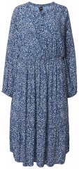 Ulla Popken 844594 Gėlėta midi suknelė Tamsiai mėlyna