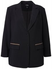 Ulla Popken 845336 Laisvas elastingas švarkelis su dviem sagomis Juoda