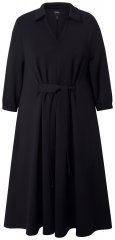 Ulla Popken 846373 Midi suknelė su rišamu diržu Juoda