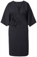 Ulla Popken 847909 Gėlėta midi suknelė Juoda