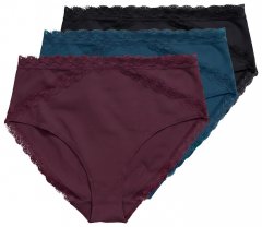 Ulla Popken 848803 Kelnaitės su nėriniais 3 vnt. Vyno raudona
