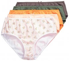 Ulla Popken 849098 Kelnaitės su gėlių raštu 6 vnt. Oranžinė