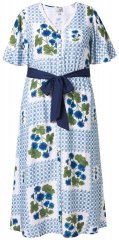 Ulla Popken 849662 Gėlėta marškininė suknelė Kreminė balta