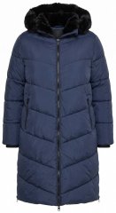 Ulla Popken 850041 Dygsniuotas paltas Tamsiai mėlyna