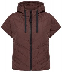 Ulla Popken 851785 Oversize dygsniuota liemenė su gobtuvu Ruda