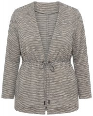 Ulla Popken 852086 Dryžuotas megztinis su raišteliu Taupe