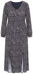 Ulla Popken 852606 Raštuota maxi suknelė Juoda