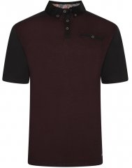 Kam Jeans 5490 Jersey Weave Contrast Polo Black