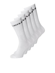 Jack & Jones Basic Logo Teniso kojinės Balta 5-pack