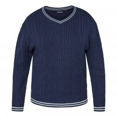 North Latitude V-Neck Knit Tamsiai mėlyna
