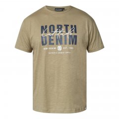 North Latitude T-Shirt Slub With Print Ruda/Smėlio spalva