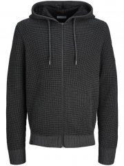 Jack & Jones Zip Knit Hoodie Black