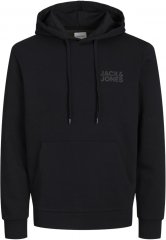 Jack & Jones CORP LOGO Small Print Hoodie Black