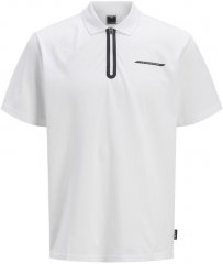 Jack & Jones Fusion Pique Zipper Polo Bright White