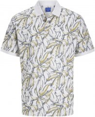 Jack & Jones Split AOP Print Polo White