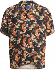Jack & Jones Tokyo marginti havajų marškiniai tamsiai rudi
