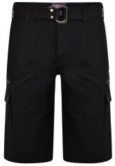 Kam Jeans 343 Cargo Stretch Shorts with Belt Black
