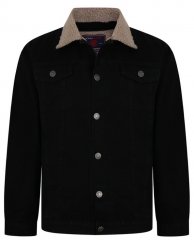 Kam Jeans 406 Sherpa Lined Denim Jacket Black