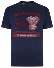 Kam Jeans 5354 Full Throttle Print T-shirt Indigo