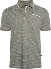 Kam Jeans 5516 Geo-Print Polo Sage