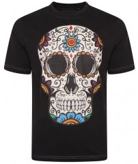 Kam Jeans 5705 Coloured Skull Print Tee Black