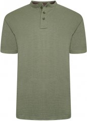 Kam Jeans 5744 Textured Jersey Grandad Top Khaki