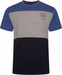 Kam Jeans 5746 Cut & Sew T-Shirt with Print Blue