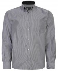 Kam Jeans 6224 LS Mini Stripe Shirt Charcoal