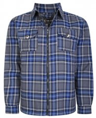 Kam Jeans 6231 Sherpa Lined Flannel Shirt with Zipper Charcoal