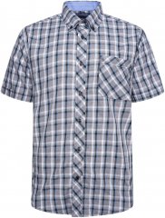Kam Jeans 6316 Casual Check Short Sleeve Shirt Charcoal