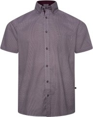 Kam Jeans 6332 AOP Dobby Print Shirt Burgundy