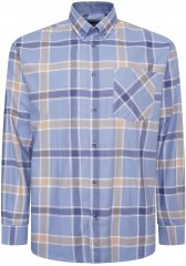 Kam Jeans P038 LS Premium Cotton Check Shirt Denim