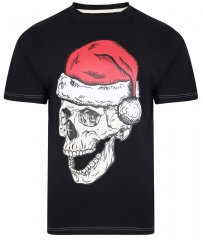 Kam Jeans X017 Santa Skull Print Tee Black