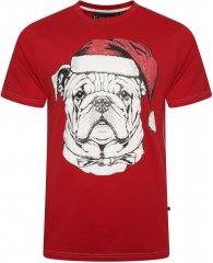 Kam Jeans X027 Distressed Diners Print T-Shirt Red