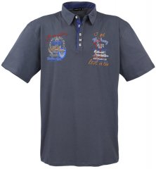Lavecchia 3101 Printed Jersey Poloshirt Charcoal